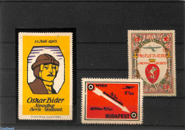 *Advertising Seals 1913 Lot With Seals, Aviation, Unused (hinged), Transport - Aircraft & Aviation - Flugzeuge