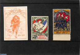 *Advertising Seals 1915 Lot With Seals, Military, Unused (hinged), History - Nature - Militarism - Poultry - Militaria