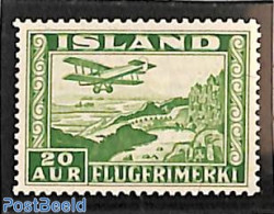 Iceland 1934 20A, Perf. 12.5:14, Stamp Out Of Set, Mint NH, Transport - Aircraft & Aviation - Ungebraucht