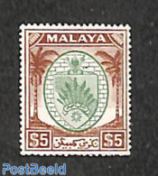 Malaysia 1949 Negri Sembilan, $5, Stamp Out Of Set, Unused (hinged) - Andere & Zonder Classificatie