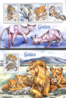 Guinea Bissau 2014 Big Catlikes 2 S/s, Mint NH, Nature - Cat Family - Guinea-Bissau