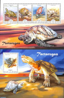 Guinea Bissau 2014 Turtles 2 S/s, Mint NH, Nature - Reptiles - Turtles - Guinée-Bissau