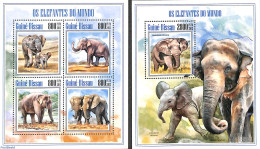 Guinea Bissau 2013 Elephants 2 S/s, Mint NH, Nature - Elephants - Guinée-Bissau