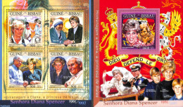 Guinea Bissau 2016 Princess Diana 2 S/s, Mint NH, History - Charles & Diana - Kings & Queens (Royalty) - Nelson Mandela - Familles Royales