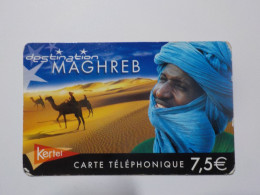 CARTE TELEPHONIQUE    Kertel "Destination Maghreb"    7.5  Euros - Kaarten Voor De Telefooncel (herlaadbaar)