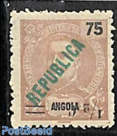 Angola 1919 1/2 On 75R, Inverted Overprint, Unused (hinged), Various - Errors, Misprints, Plate Flaws - Oddities On Stamps