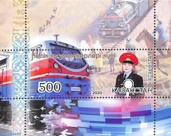 Kazakhstan 2020 Day Of Transport Workers S/s, Mint NH, Transport - Railways - Trains