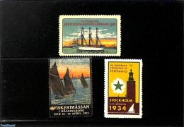 *Advertising Seals 1910 Lot With Promotional Seals, Ships, Unused (hinged), Transport - Ships And Boats - Boten
