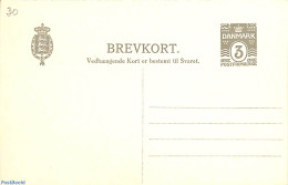 Denmark 1915 Reply Paid Postcard 3/3o, Unused Postal Stationary - Briefe U. Dokumente