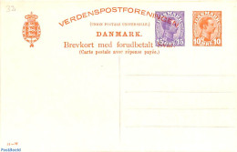 Denmark 1921 Reply Paid Postcard 15+10o/15+10o, Unused Postal Stationary - Brieven En Documenten