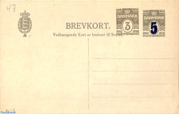 Denmark 1920 Reply Paid Postcard  3+5on3o/3+5on3o, 41-V, Unused Postal Stationary - Briefe U. Dokumente