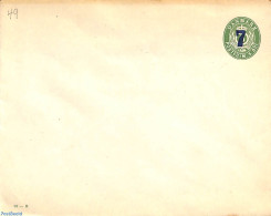 Denmark 1919 Envelope 7 On 5o, A With Flat Top, Unused Postal Stationary - Brieven En Documenten
