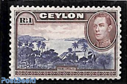 Sri Lanka (Ceylon) 1938 1R, WM Sidewards, Stamp Out Of Set, Mint NH - Sri Lanka (Ceylan) (1948-...)
