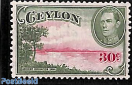 Sri Lanka (Ceylon) 1938 30c, WM Sidewards, Stamp Out Of Set, Mint NH - Sri Lanka (Ceylan) (1948-...)