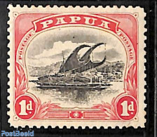 Papua 1907 1d, Large PAPUA, Stamp Out Of Set, Unused (hinged), Transport - Ships And Boats - Boten