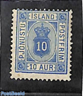 Iceland 1876 10A Blue, Perf. 14:13.5, Stamp Out Of Set, Unused (hinged) - Neufs