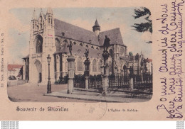 Z3- SOUVENIR DE BRUXELLES - L ' EGLISE DU SABLON  - ( COLORISEE - OBLITERATION DE 1900 - 2 SCANS  - Bauwerke, Gebäude