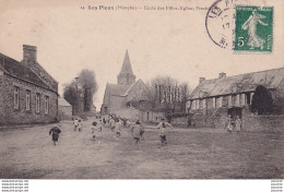 Z3-50) LES PIEUX (MANCHE) ECOLE DES FILLES , EGLISE , PRESBYTERE - ( ANIMEE - ECOLIERS - HABITANTS ) - Autres & Non Classés