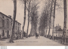 Z6-47) HOUEILLES (LOT ET GARONNE) L ' AVENUE - ( ANIMEE -  HABITANTS -  HOTEL ET CAFE DU CENTRE - ATTELAGE - 2 SCANS ) - Sonstige & Ohne Zuordnung