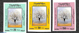 Kuwait 1989 Trees And Forest 3v, Imperforated, Mint NH - Koweït