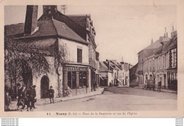 Z10-44) NOZAY - PLACE DE LA BEURRERIE ET RUE DE L'EGLISE - ( ANIMEE - PHARMACIE  - 2 SCANS ) - Other & Unclassified