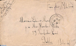 France 1915 Military Post From VILLEFRANCHE To Dublin, Postal History, History - World War I - Briefe U. Dokumente