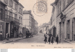 Z22-60) MERU (OISE)  RUE NATIONALE - ( ANIMEE - HABITANTS - ATTELAGE  )  - Meru