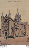 Z23-81) MAZAMET  - EGLISE NOTRE DAME TOILEE -  ( ANIMEE - CARTE TOILEE COULEURS -  2 SCANS ) - Mazamet