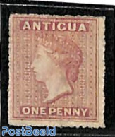 Antigua & Barbuda 1863 One Penny, Lilarosa, Unused Without Gum, Unused (hinged) - Antigua And Barbuda (1981-...)