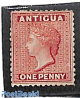 Antigua & Barbuda 1872 One Penny, WM Crown-CC, Unused Without Gum, Unused (hinged) - Antigua Et Barbuda (1981-...)