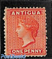 Antigua & Barbuda 1872 One Penny, WM Inverted Crown-CC, Unused Without Gum, Unused (hinged) - Antigua Et Barbuda (1981-...)