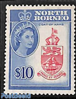 North Borneo 1961 10$, Stamp Out Of Set, Unused (hinged), History - Transport - Coat Of Arms - Ships And Boats - Boten