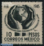 Mexico 1945 10P, Stamp Out Of Set, Unused (hinged), Various - Globes - Aardrijkskunde