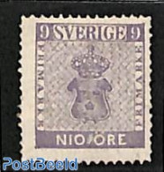Sweden 1858 9 Ore, Coat Of Arms, Unused (hinged), History - Coat Of Arms - Unused Stamps