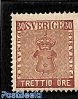 Sweden 1858 30 Ore, Coat Of Arms, Unused (hinged) - Neufs