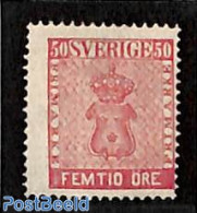 Sweden 1858 50 Ore, Coat Of Arms, Unused (hinged) - Ongebruikt