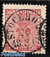 Sweden 1858 50o, Used, STOCKHOLM, Used Stamps - Oblitérés