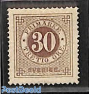 Sweden 1872 30o, Perf. 14, Unused, Regummed, Unused (hinged) - Unused Stamps