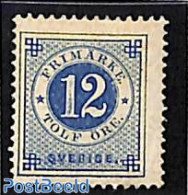 Sweden 1877 12o, Perf. 13, Unused, Unused (hinged) - Ungebraucht