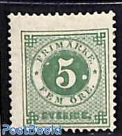 Sweden 1877 5o, Perf. 13, Unused, Unused (hinged) - Unused Stamps