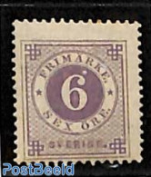 Sweden 1877 6o, Perf. 13, Unused, Unused (hinged) - Neufs