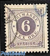 Sweden 1872 6o, Perf. 14, Lila, Used, Used Stamps - Gebruikt