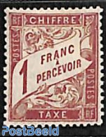 France 1884 1Fr, Postage Due, Stamp Out Of Set, Unused (hinged) - Other & Unclassified