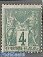 France 1876 4c Green, Stamp Out Of Set, Unused (hinged) - Neufs