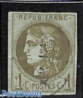 France 1870 1c, Bronzegreen, Used, Used Stamps - Gebraucht