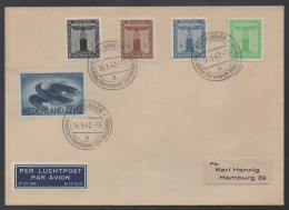 III REICH - DIENSTPOST NIEDERLANDE /1942 GRONINGEN MISCHFRANKATUR AUF LUFTPOST BRIEF ==> HAMBURG (ref 7293) - Covers & Documents
