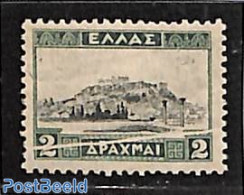 Greece 1927 2dr, White Line From Left To Right 1v, Unused (hinged), Various - Errors, Misprints, Plate Flaws - Unused Stamps
