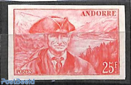 Andorra, French Post 1946 25F, Imperforated, Stamp Out Of Set, Mint NH - Ongebruikt
