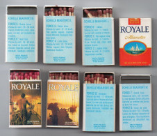 8 Boites D'Allumettes - CIGARETTES ROYALE - Cajas De Cerillas (fósforos)