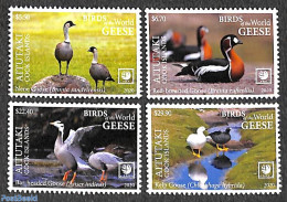 Aitutaki 2020 Goose 4v, Mint NH, Nature - Birds - Aitutaki